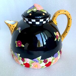 Mary Engelbreit Charpente Design Cottage Rose Teapot Garden Party Chic 2 Qt